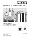 Miele Stove KM 2030 User's Manual