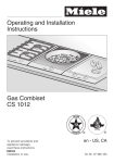 Miele CS 1012-1 G Operating and Installation Instructions