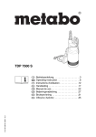 METABO TDP 7500 S User's Manual