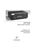 Meridian Audio DVP1500 User's Manual