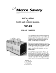 Merco Savory POP-2/4 User's Manual