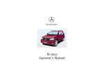 Mercedes Benz 2001 M-Class User's Manual
