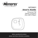 Memorex MPD8601 User's Manual