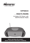 Memorex MP8800 User's Manual
