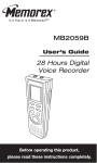 Memorex MB2059B User's Manual