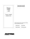 Maytag Dishwasher MDB5601AWQ User's Manual