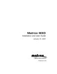Matrox Electronic Systems Matrox MXO User's Manual