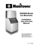 Manitowoc Ice S0850M User's Manual