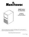 Manitowoc Ice QM20 User's Manual
