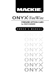 Mackie Firewire OPtion Card fot Onyx Mixer User's Manual