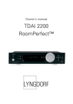 Lyngdorf Audio Room Perfect TDAI 2200 User's Manual