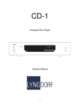 Lyngdorf Audio CD-1 User's Manual