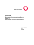 Lucent Technologies Enterprise Communications Server Comcode 108678723 User's Manual