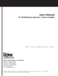 Listen Technologies LR-100 User's Manual