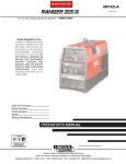 Lincoln Electric RANGER IM742-A User's Manual