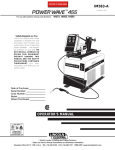 Lincoln Electric 455TM User's Manual