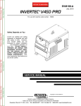 Lincoln Electric INVERTEC SVM199-A User's Manual