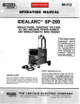 Lincoln Electric IDEALARC SP-200 User's Manual