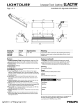 Lightolier Lytespan Track Lighting LLACTW User's Manual