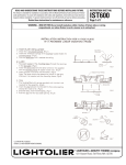 Lightolier IS:T600 User's Manual