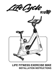 Life Fitness Exercise Bike Lifecycle 9100 User's Manual