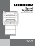 Liebherr "NoFrost" Combined Refrigerator-Freezers with IceMaker 7081 411-01 User's Manual