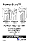 Liebert PowerSure PS250-60S User's Manual