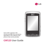 LG GW520 GW520 User's Manual