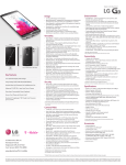LG D851 Specification Sheet