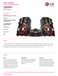 LG CM9940 Specification Sheet