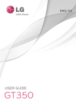 LG GT350 User's Manual