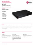 LG BP340 Specification Sheet