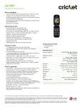 LG B460 Specification Sheet