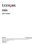 Lexmark X 560n User's Manual