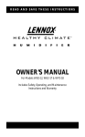 Lennox International Inc. WB2-12 User's Manual