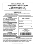 Lennox International Inc. Magic-Pak PWC182 User's Manual