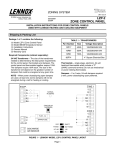 Lennox International Inc. Heating System Zone Control Panel User's Manual