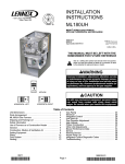 Lennox International Inc. Furnace Merit Series Gas Furnace User's Manual