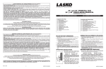 Lasko Fan 3124 User's Manual