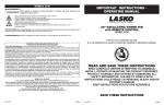 Lasko Fan 2108 User's Manual