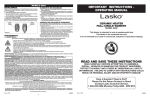 Lasko 6462 User's Manual