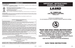 Lasko 2510 User's Manual