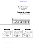 Land Pride RC25 Series User's Manual