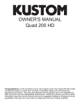 Kustom Quad 200 HD User's Manual