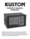 Kustom KPM 8420T User's Manual
