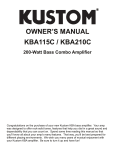 Kustom KBA115C/KBA210C User's Manual