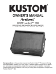 Kustom Ardent 12M User's Manual