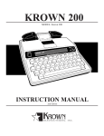 Krown Manufacturing 200 User's Manual