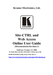 Kramer Electronics Home Security System Software Version 1.9. 2902 User's Manual