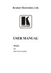 Kramer Electronics Car Amplifier 910 User's Manual